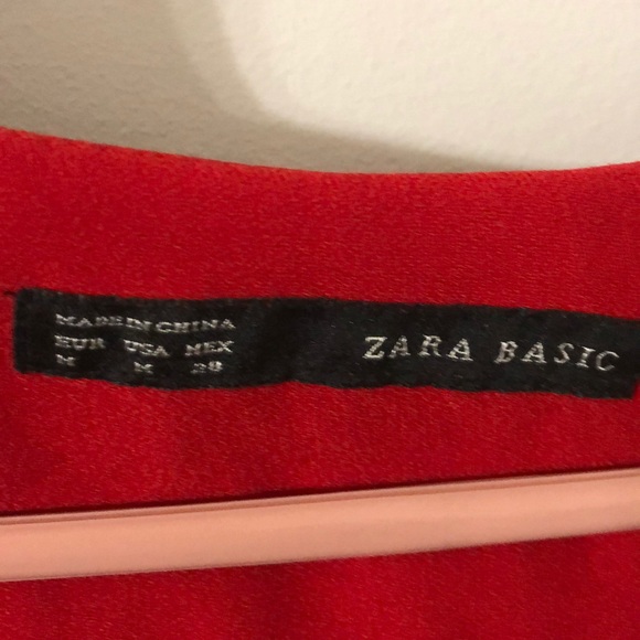 Red Zara basic dress sized medium - Picture 2 of 3